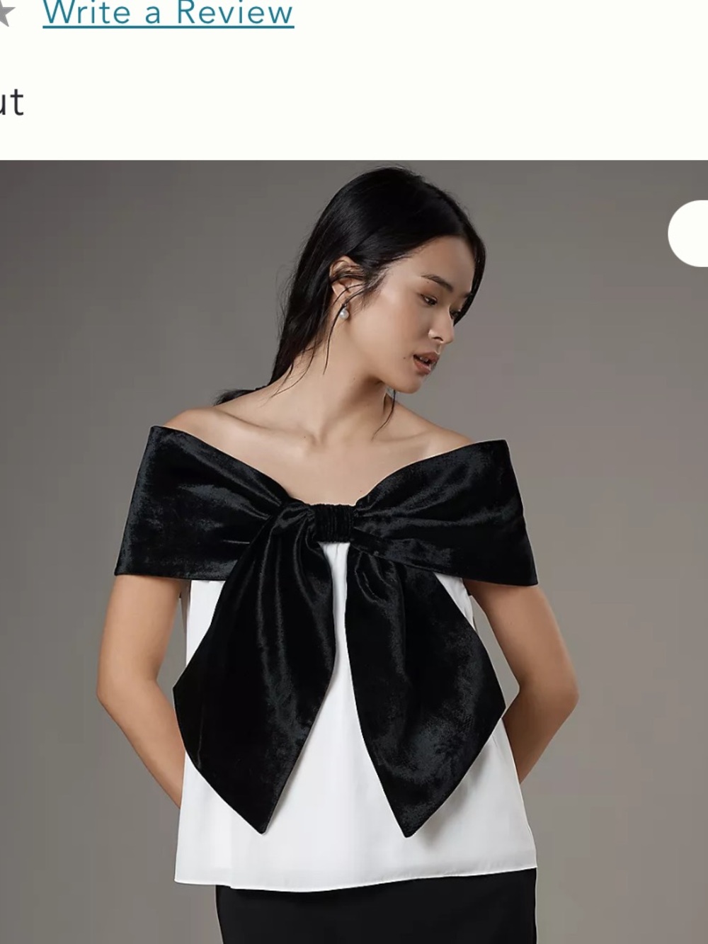 Nwt Mare Mare Anthropologie Colourblock Off the Shoulder Bow Top
